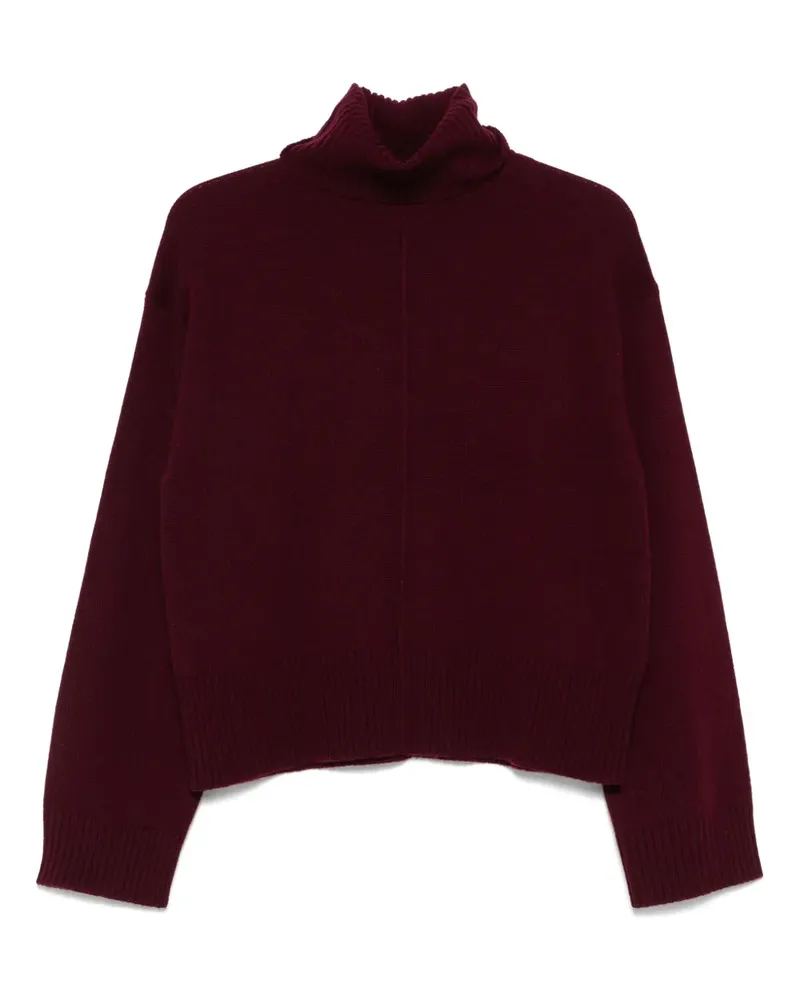ALLUDE Cropped-Rollkragenpullover - Rot Rot