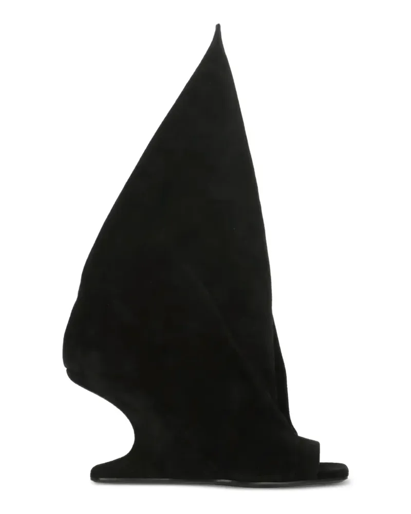 Rick Owens sculpted open-toe leather boots - Schwarz Schwarz