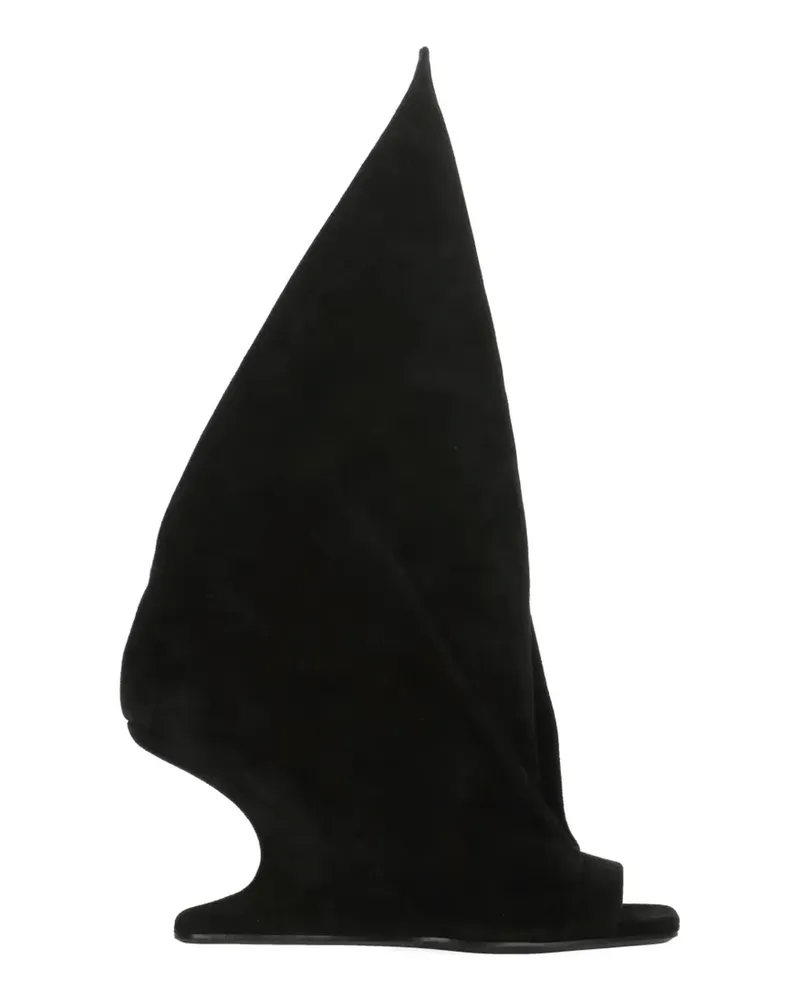 Rick Owens sculpted open-toe leather boots - Schwarz Schwarz