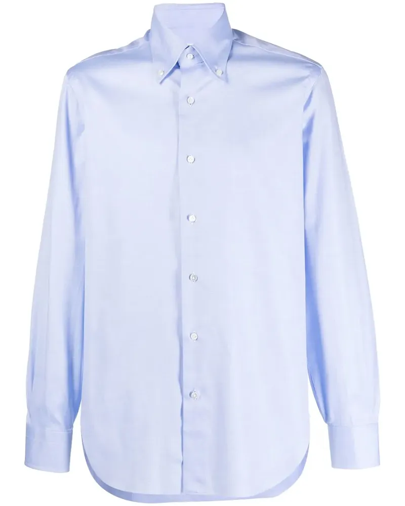 BARBA Hemd mit spitzem Kragen - Blau Blau