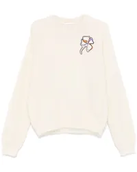 Lanvin Pullover mit Kleeblatt-Patch Weiß