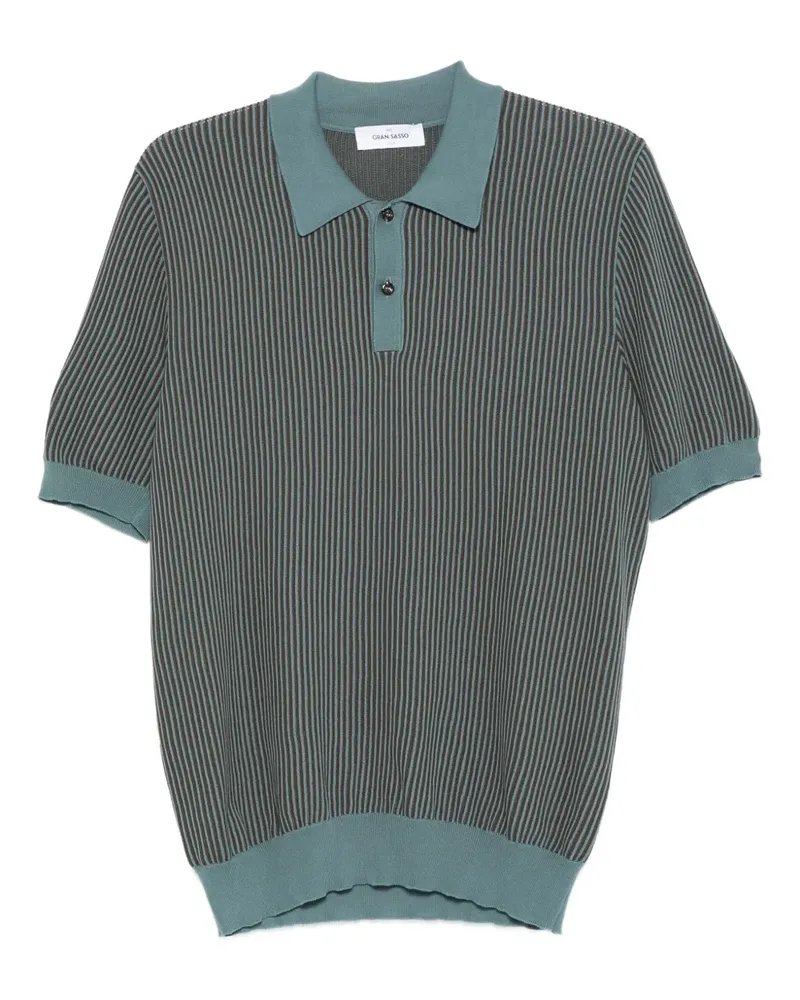 Gran Sasso Geripptes Poloshirt mit Streifen - Grau Grau