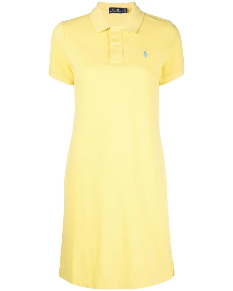 Ralph Lauren Kleid mit Polo Pony-Stickerei - Gelb Gelb