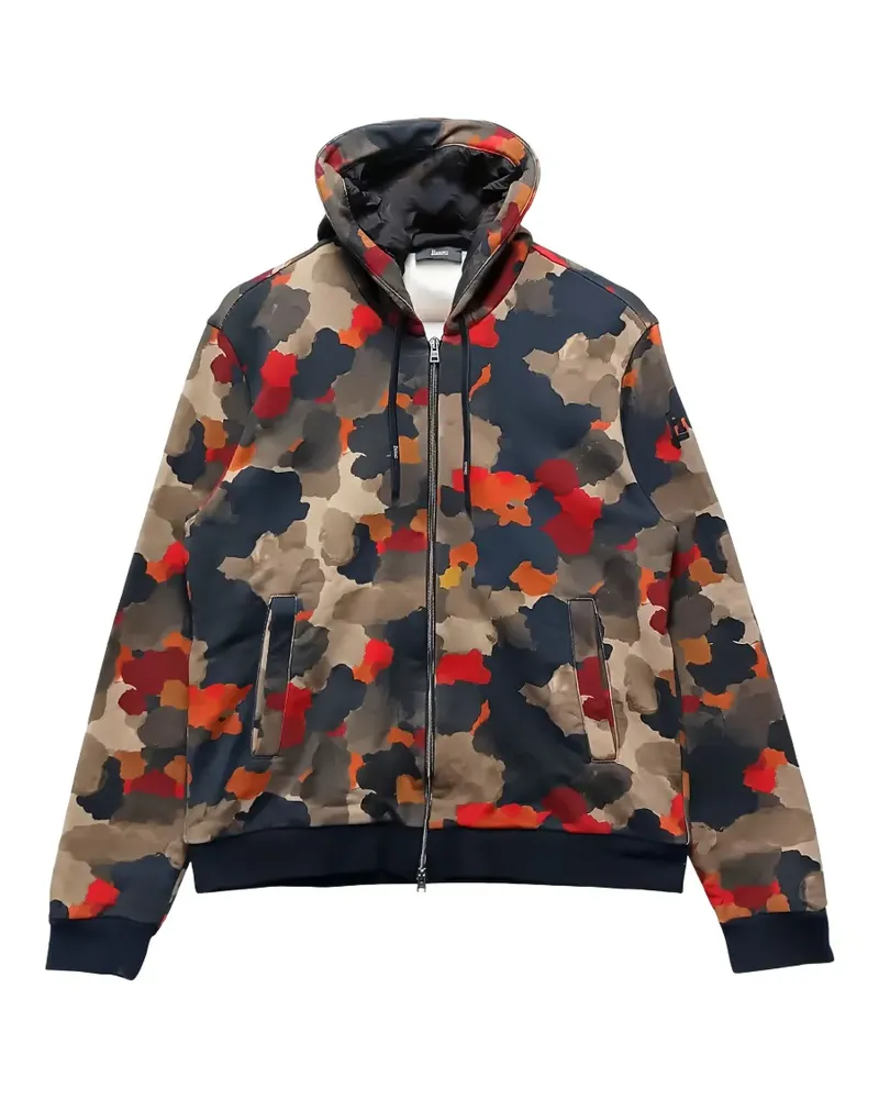 Herno camouflage-print zip-up hoodie - Blau Blau