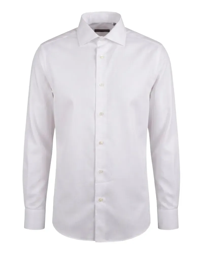 Corneliani textured long-sleeve shirt - Weiß Weiß