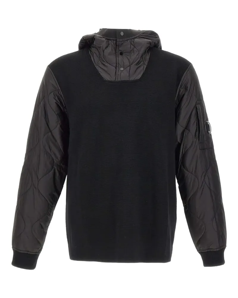 C.P. Company Hoodie mit Wellensteppung - Schwarz Schwarz