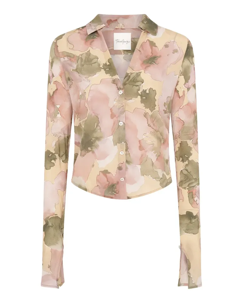 Paris Georgia floral-print sheer silk shirt - Rosa Rosa