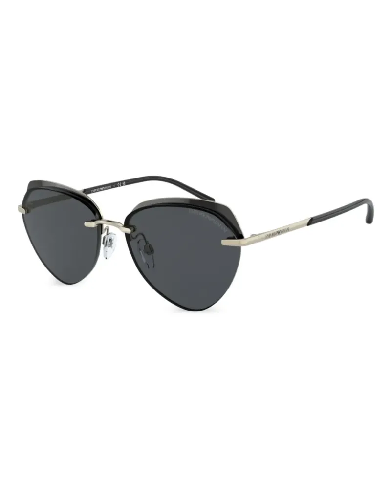 Emporio Armani Sonnenbrille mit geometrischem Gestell - Schwarz Schwarz