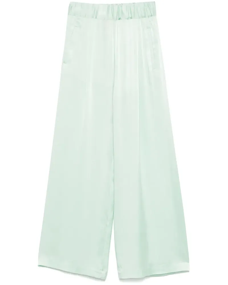 Semicouture Hose aus Satin - Grün Grün