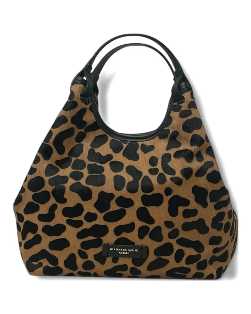 Gianni Chiarini Dua Schultertasche mit Leoparden-Print - Braun Braun