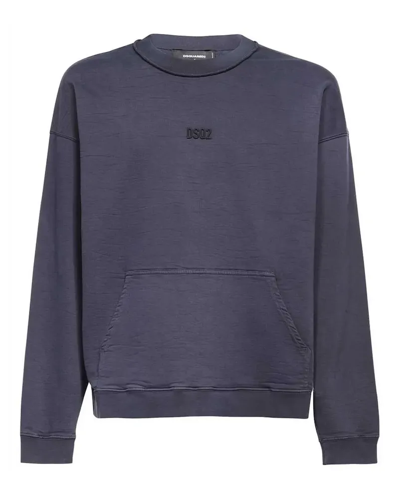 Dsquared2 Sweatshirt mit gummiertem Logo - Blau Blau