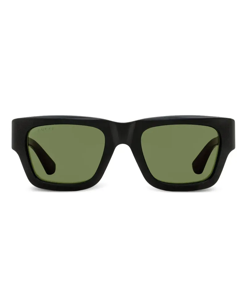 Gucci Sonnenbrille mit eckigem Gestell - Schwarz Schwarz
