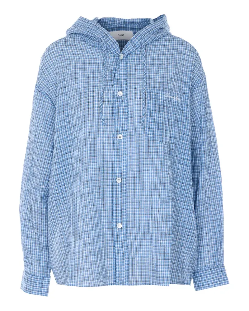 Dunst hooded checked-pattern shirt - Blau Blau