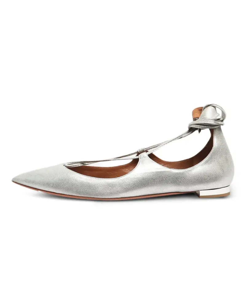 Aquazzura Christy Ballerinas mit Schnürung - Silber Silber