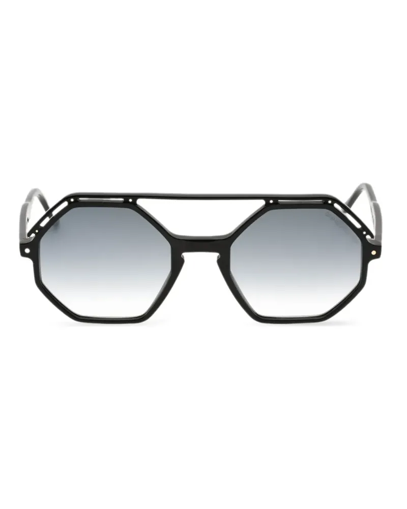 Cutler and Gross Sonnenbrille mit geometrischem Gestell - Schwarz Schwarz