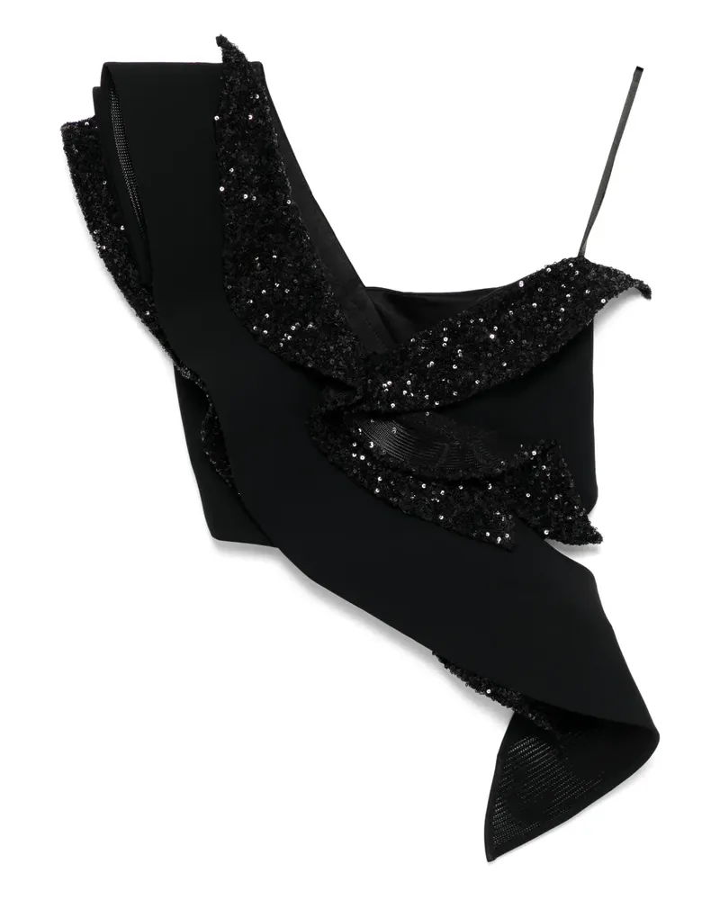Maticevski Asymmetrisches Corsage mit Pailletten - Schwarz Schwarz