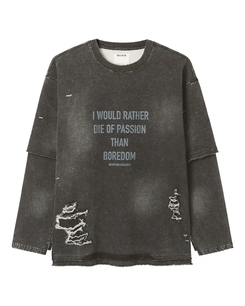 Musium Div. Sweatshirt im Distressed-Look - Schwarz Schwarz