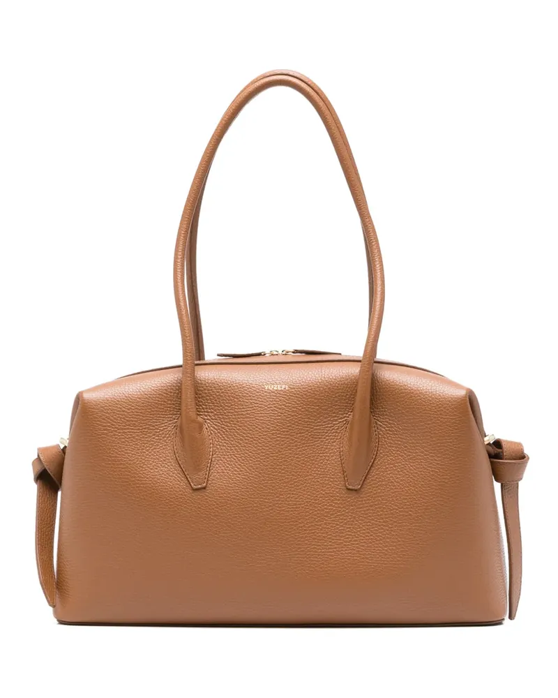 YUZEFI Brioche Schultertasche aus Leder - Braun Braun
