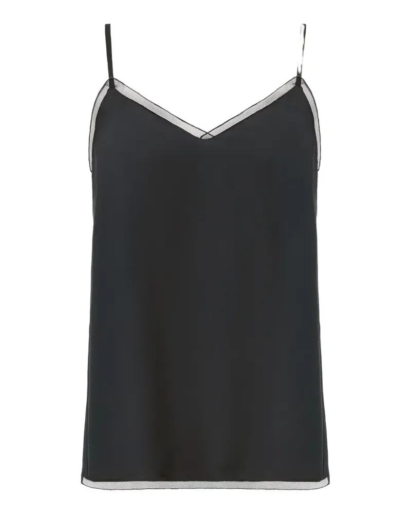 Fabiana Filippi v-neck trim top - Schwarz Schwarz