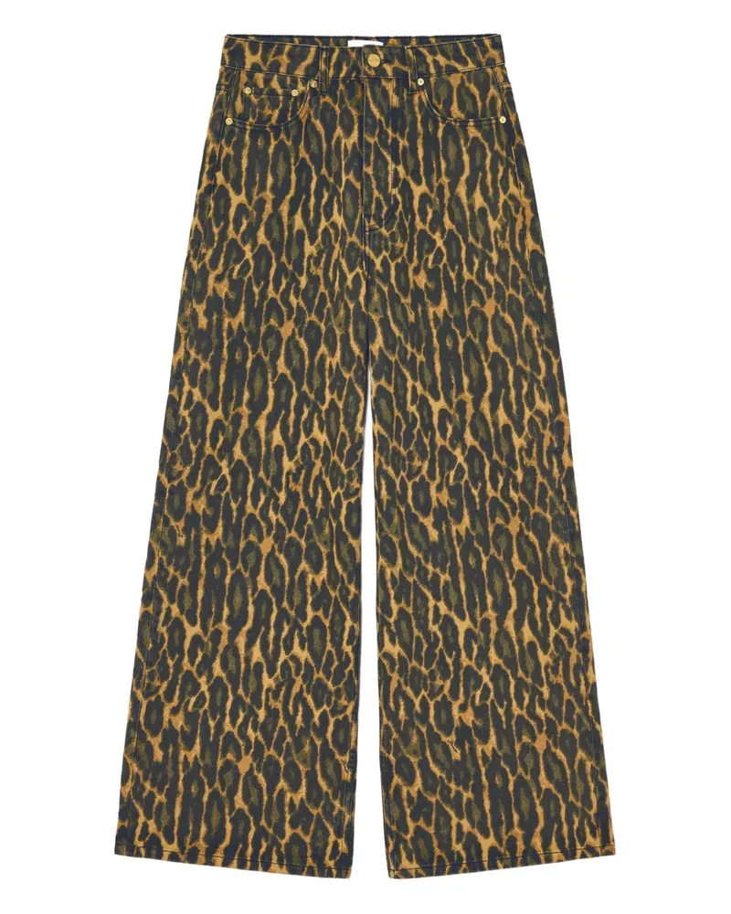 Ganni Jeans mit Leoparden-Print - Braun Braun
