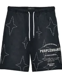 PURPLE BRAND Stacked Crystal Star Joggingshorts Schwarz