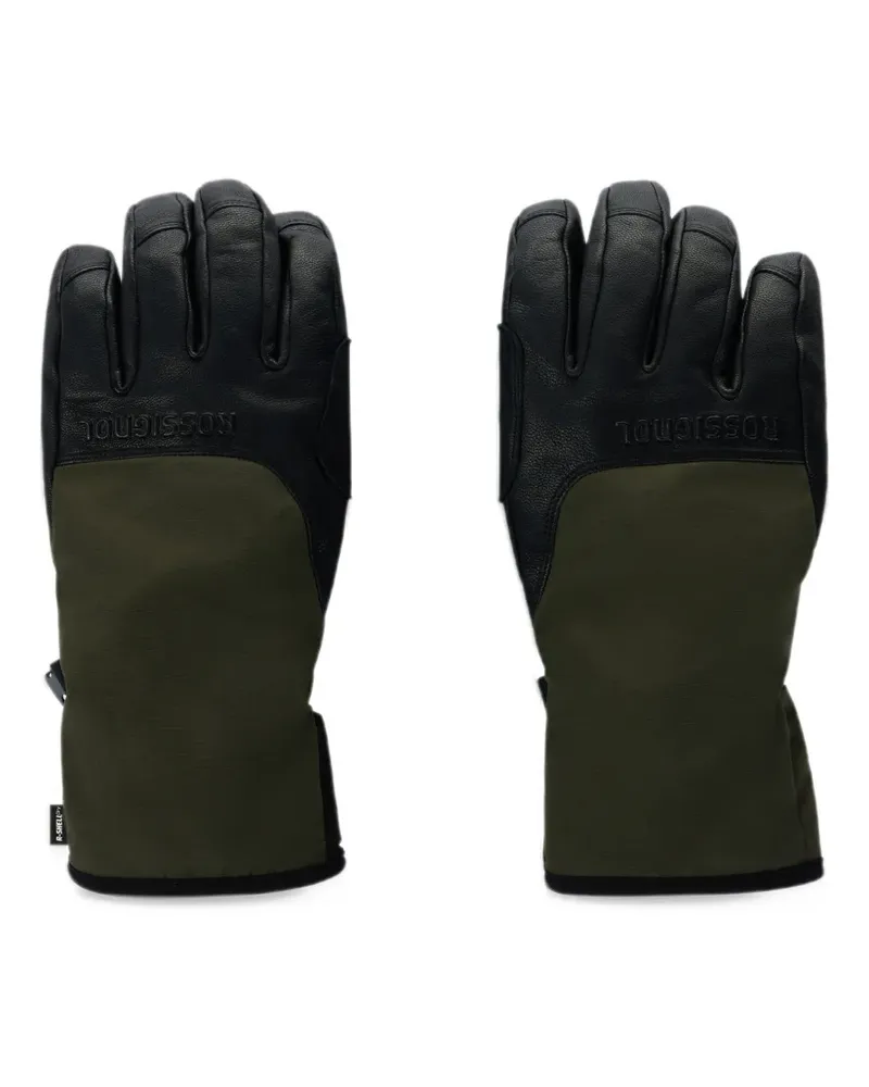 Rossignol Skihandschuhe mit Klettverschluss und Logo-Prägung - Schwarz Schwarz