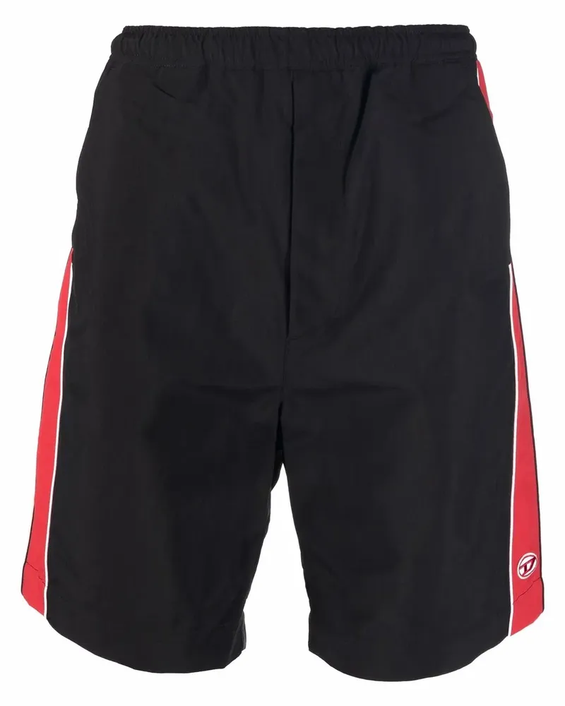 Diesel Zweifarbige Joggingshorts - Schwarz Schwarz