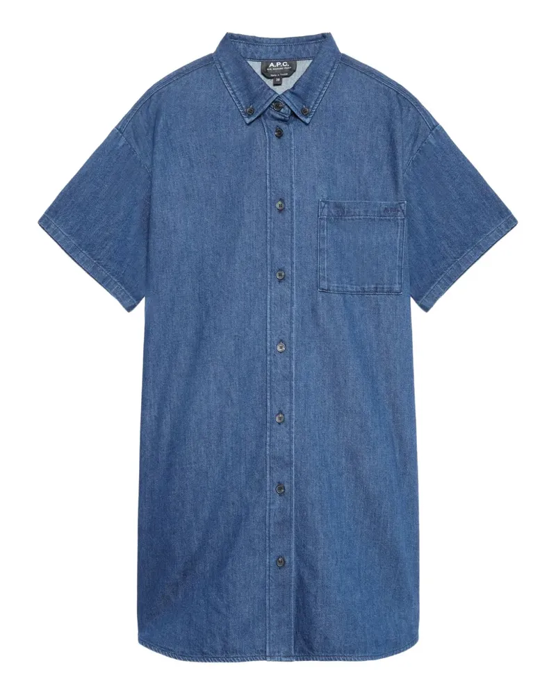A.P.C. Kurzärmeliges Hemdkleid - Blau Blau