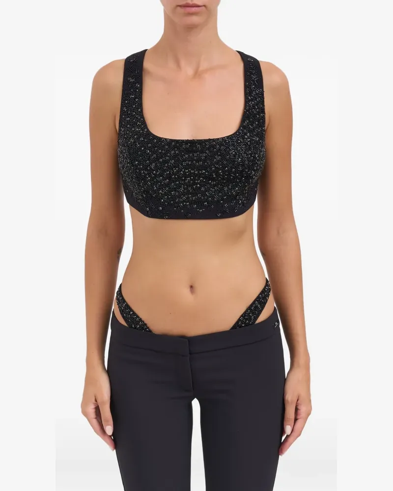 Elisabetta Franchi crystal sleeveless top - Schwarz Schwarz