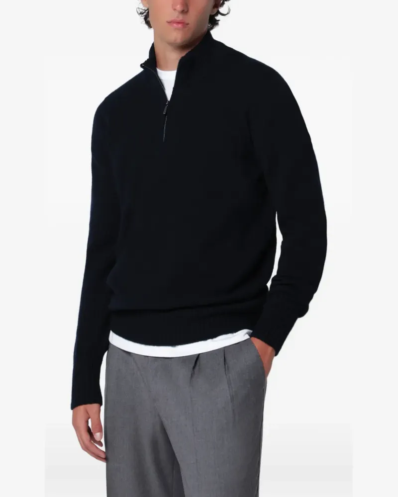 Drumohr  quarter-zip ribbed-trim sweater - Blau Blau