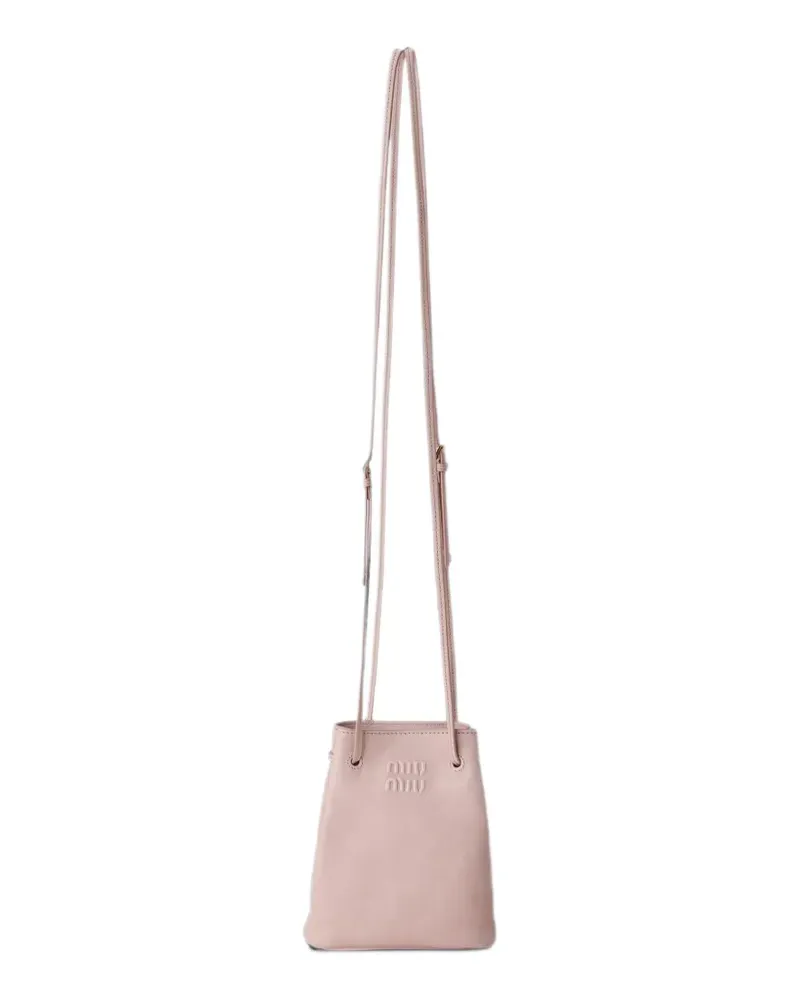 Miu Miu logo-detail leather mini bag - Rosa Rosa