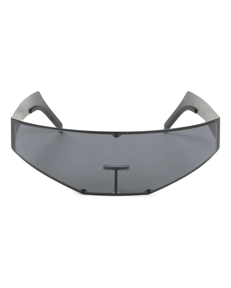 Rick Owens Sonnenbrille mit Shield-Gestell - Schwarz Schwarz