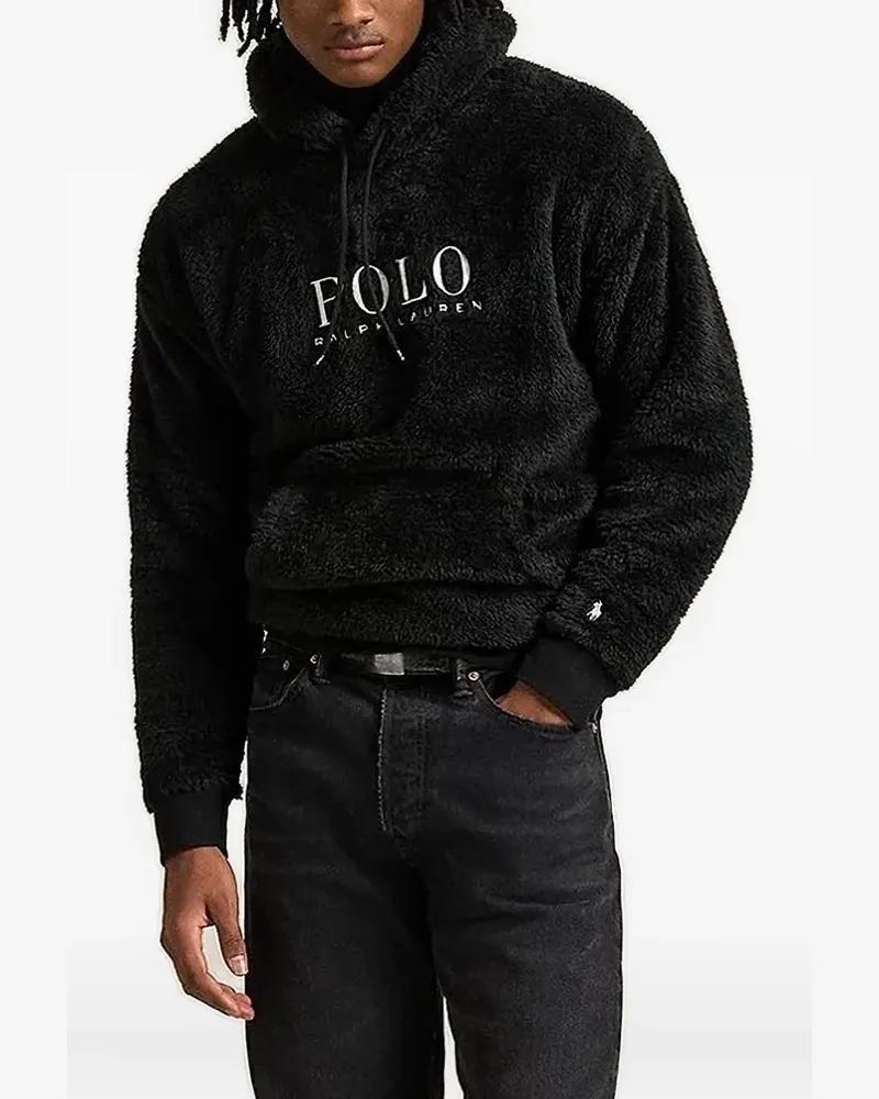 Ralph Lauren Fleece-Hoodie mit Logo-Stickerei - Schwarz Schwarz