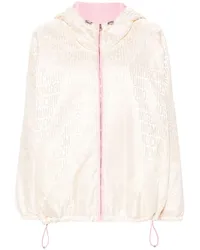 Moschino Kapuzenjacke mit Monogramm-Print Nude