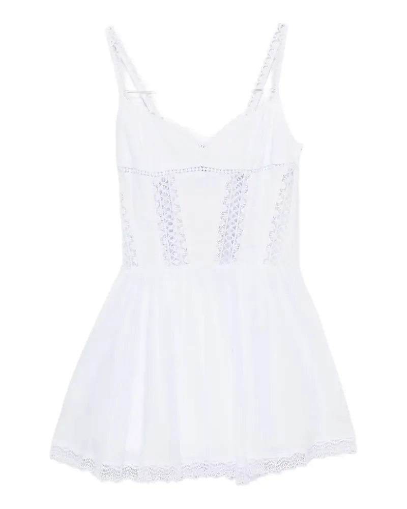 Charo Ruiz Gardenia guipure-lace panelled dress - Weiß Weiß