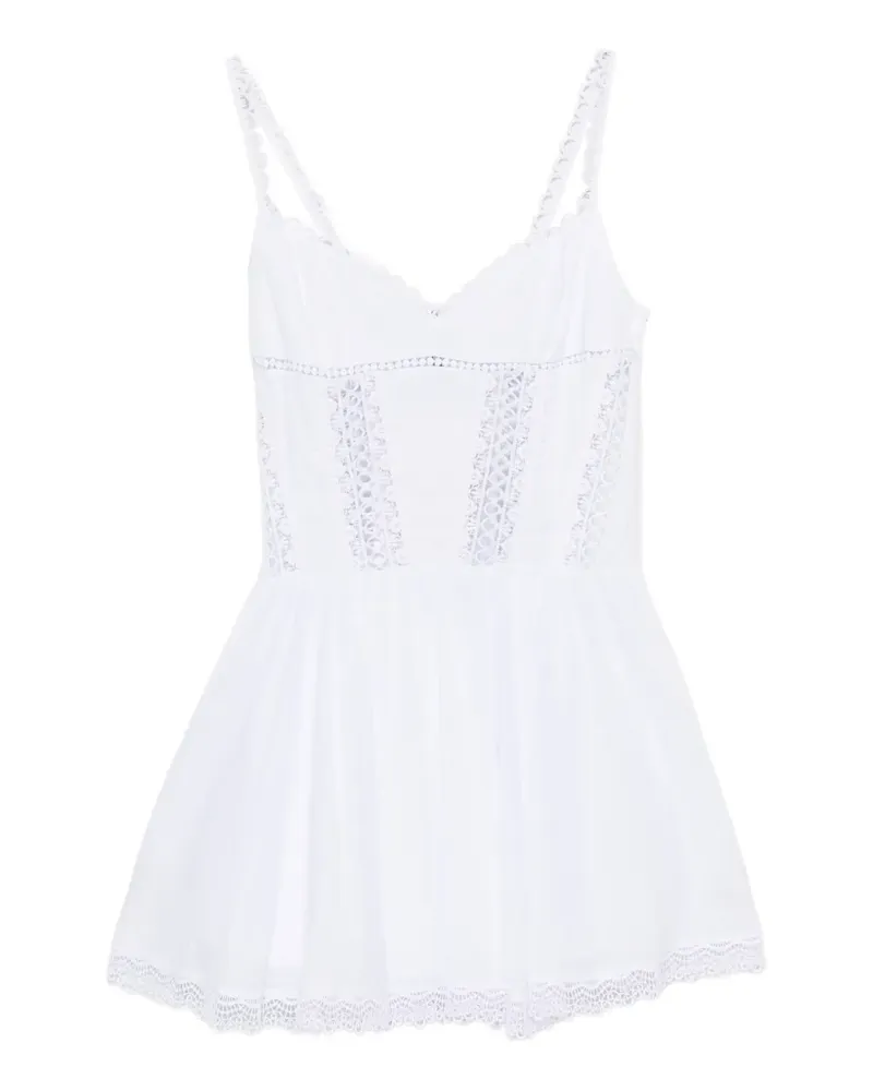 Charo Ruiz Gardenia guipure-lace panelled dress - Weiß Weiß