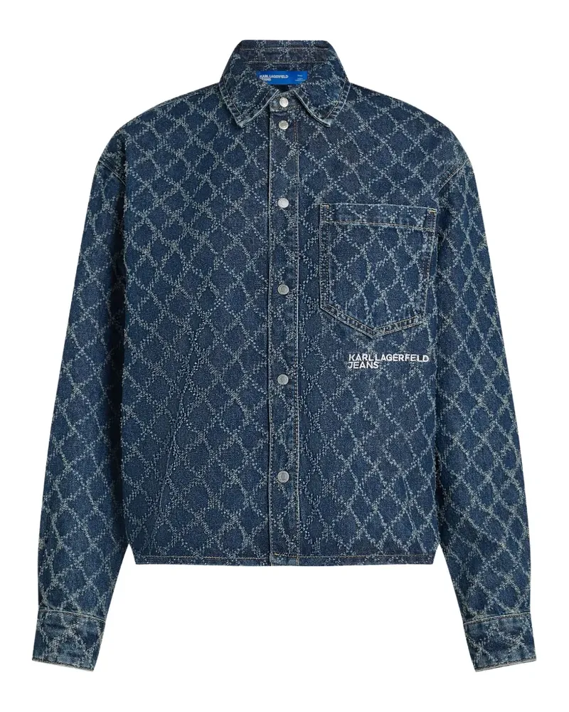 Karl Lagerfeld argyle denim shirt - Blau Blau
