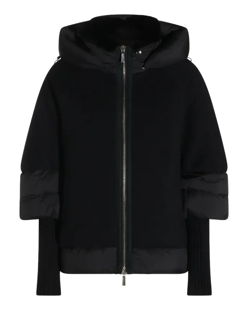 MOORER hooded panelled jacket - Schwarz Schwarz