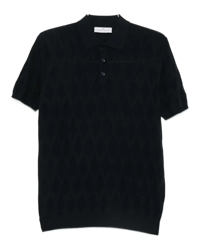 Jeordie's diamond-knit polo shirt - Blau Blau