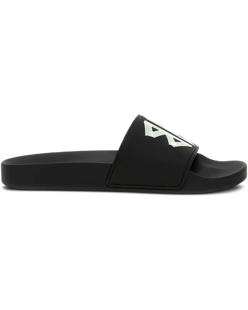 Balenciaga Pantoletten mit Tape-Logo - Schwarz Schwarz