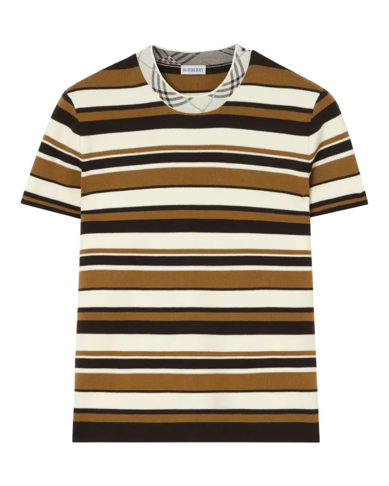 Burberry T-Shirt aus gestreiftem Wollgemisch - Nude Nude
