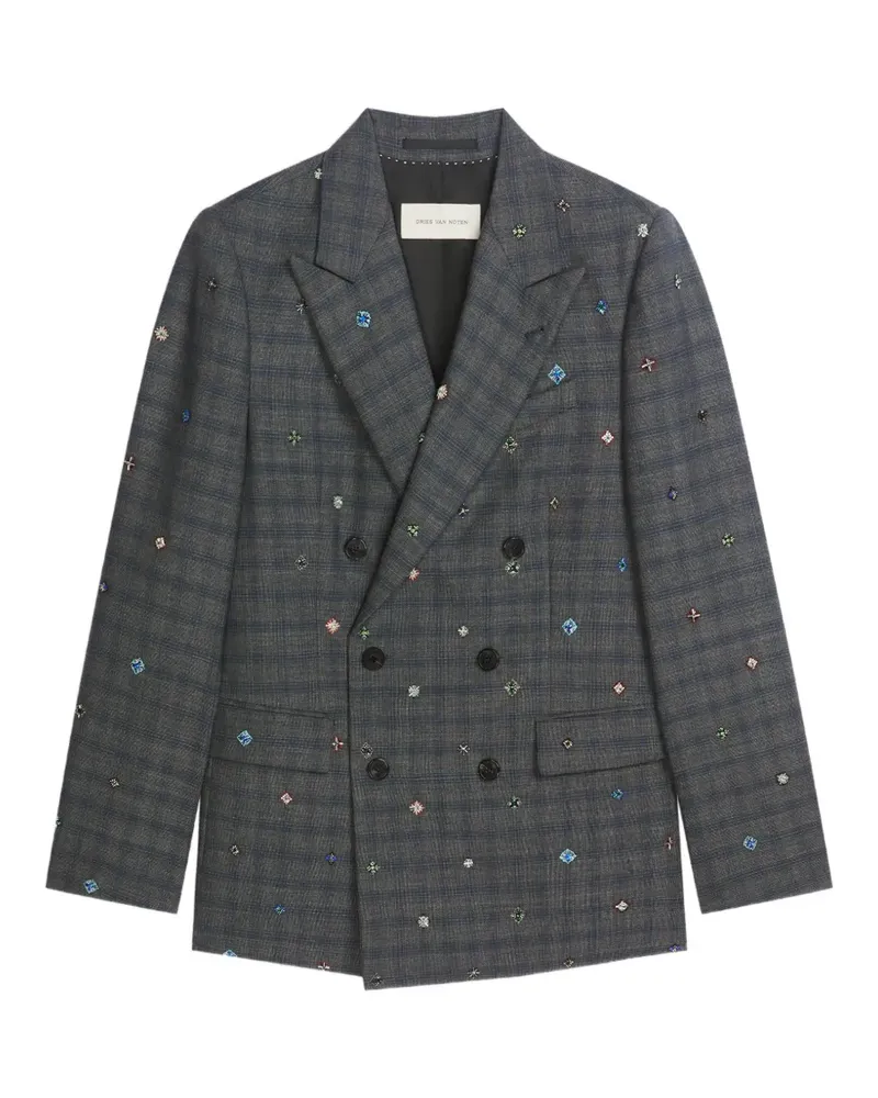 Dries van Noten Bestickter Blazer - Grau Grau