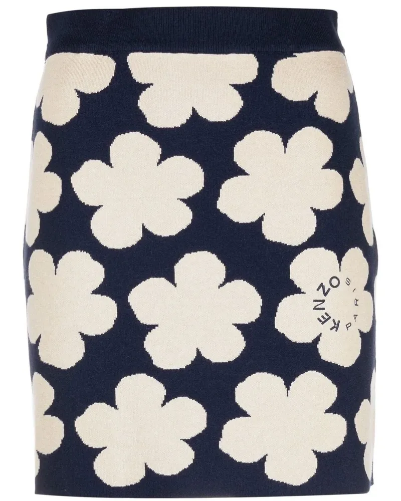 Kenzo Rock mit Intarsien-Blumenmuster - Blau Blau