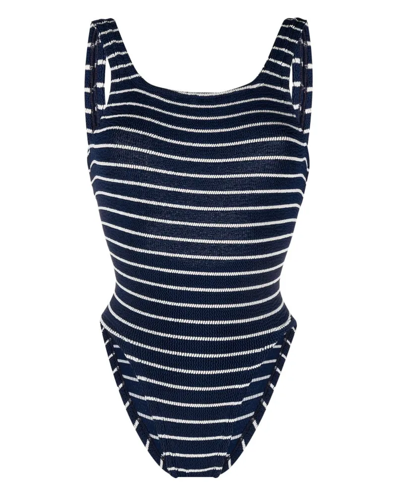 Hunza G Badeanzug mit eckigem Ausschnitt - Blau Blau