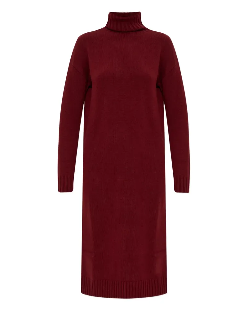 Max Mara Gestricktes Kleid mit Rollkragen - Rot Rot