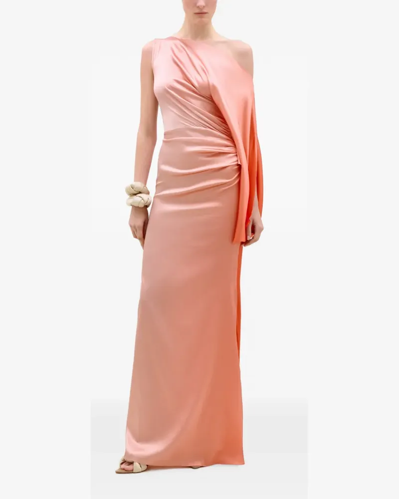 Silvia Tcherassi Frankee asymmetric ruched maxi dress - Rosa Rosa