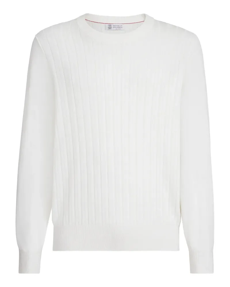 Brunello Cucinelli Cotton textured rib sweater - Weiß Weiß