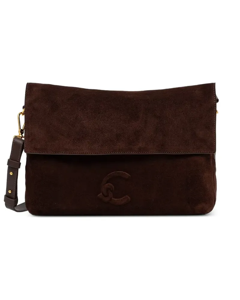 Coccinelle Kleine Lidia Schultertasche mit Logo-Prägung - Braun Braun