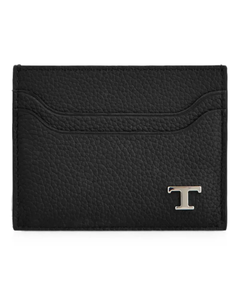 TOD'S T Timeless pebbled-leather card holder - Schwarz Schwarz
