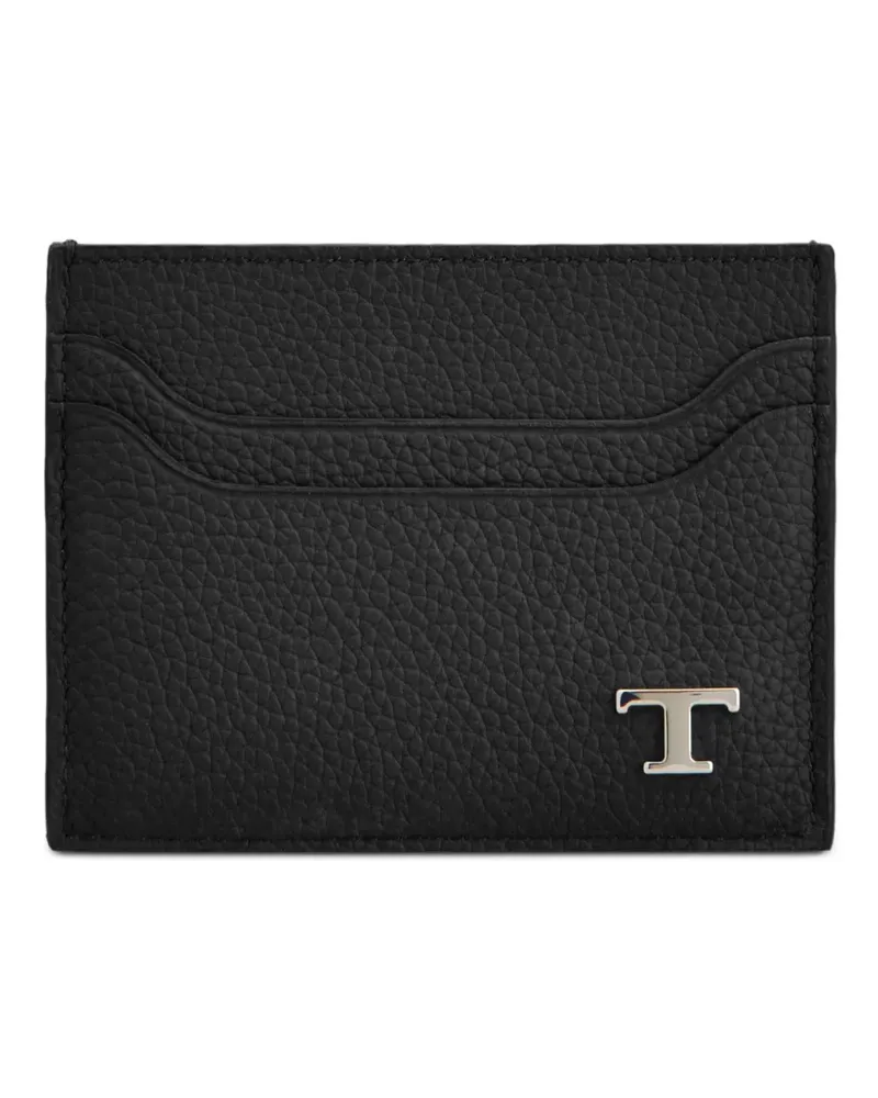 TOD'S T Timeless Kartenetui aus gekörntem Leder - Schwarz Schwarz